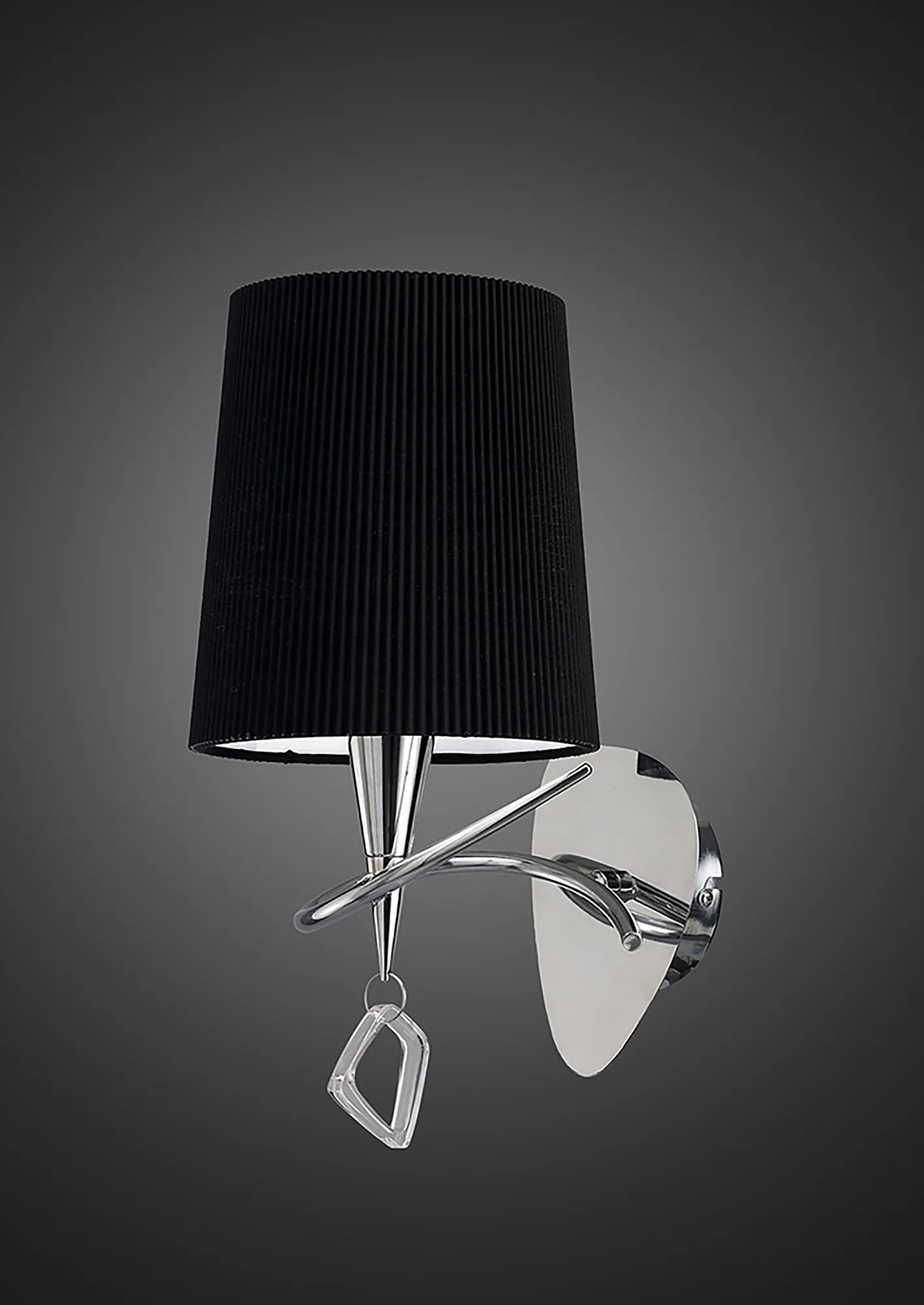 Mara Polished Chrome-Black Wall Lights Mantra Armed Wall Lights Mara Polished Chrome-Black Wall Lights Mantra Armed Wall Lights